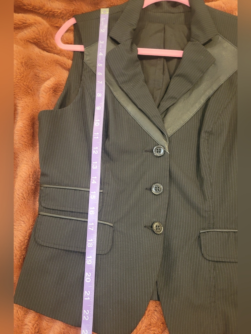Y2k Black Pinstripe Vest - Picture 4 of 10